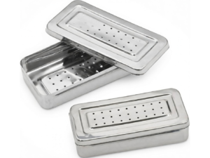 Medical Surgical Trays Stainless Steel Dental Instruments Tray Organizer Holder Multi-Function Storage Sterilization Plate Trays Solid Box with Holes Cover